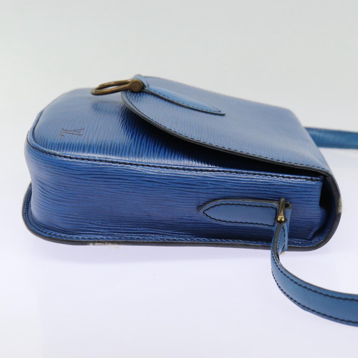 LOUIS VUITTON Epi Saint Cloud GM Shoulder Bag Toledo Blue LV Auth