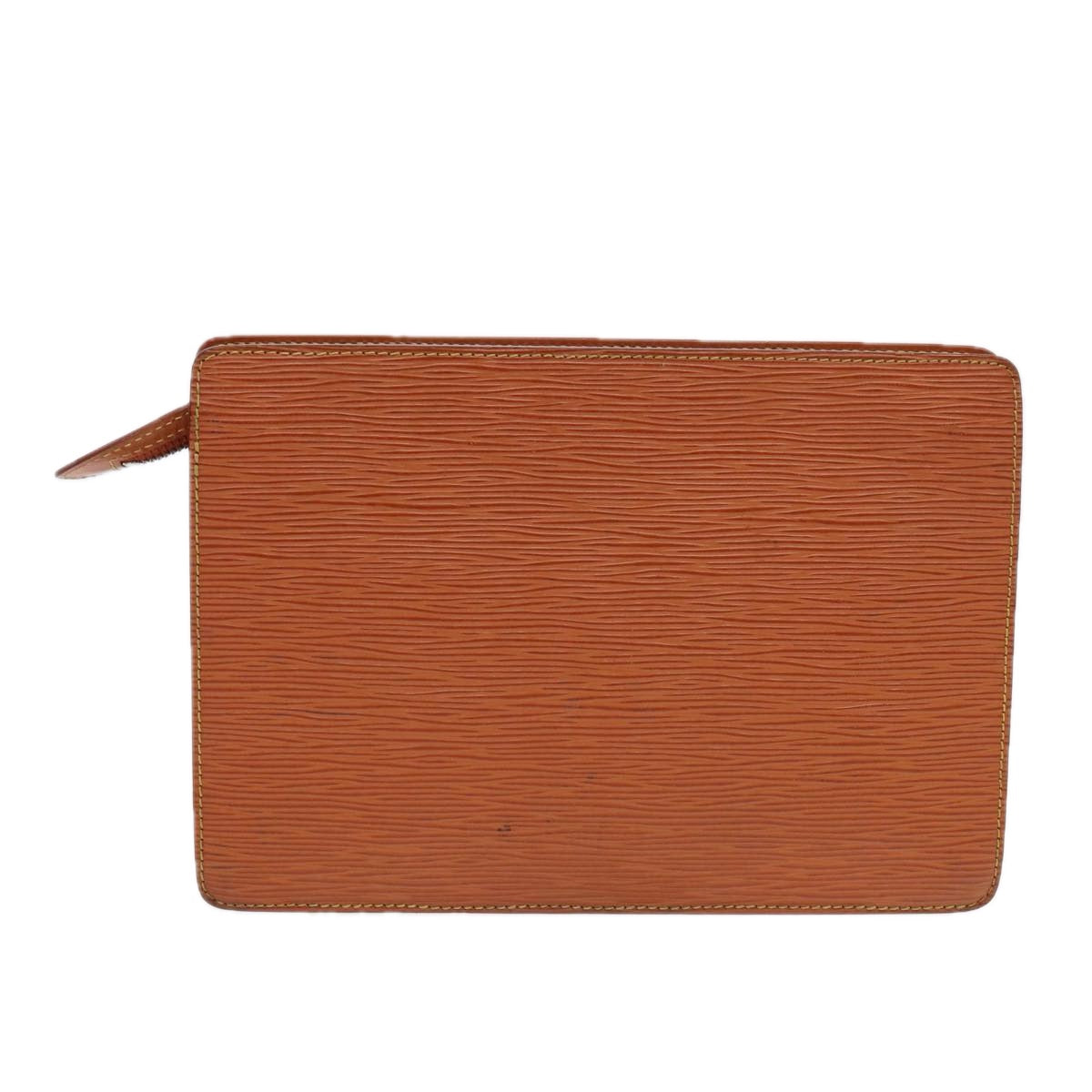 LOUIS VUITTON Epi Pochette Homme Clutch Bag Brown Zipangu Gold Auth