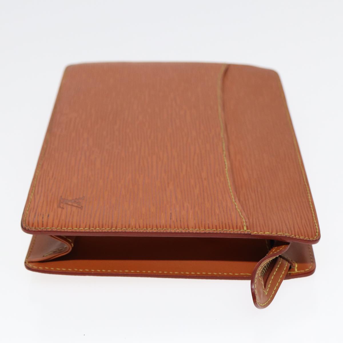 LOUIS VUITTON Epi Pochette Homme Clutch Bag Brown Zipangu Gold Auth