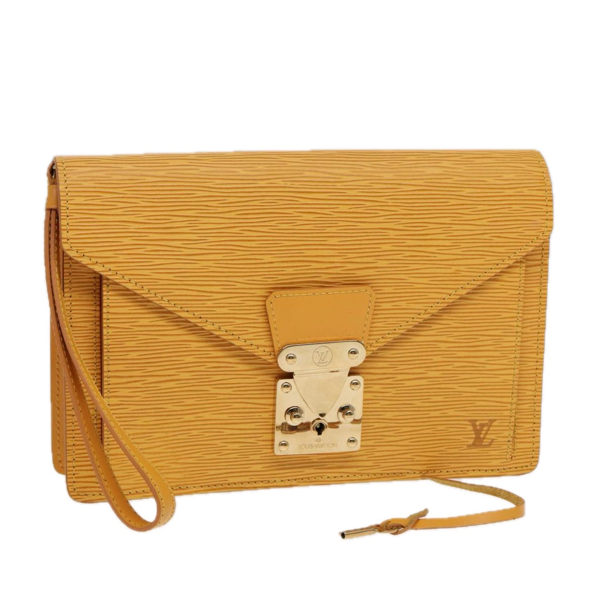LOUIS VUITTON Epi Serie Dragonne Hand Bag Yellow LV Auth