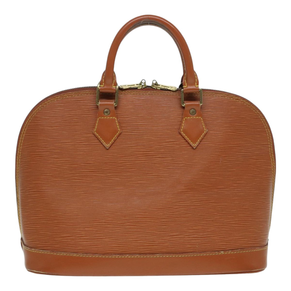 LOUIS VUITTON Epi Alma Hand Bag Brown Zipangu Gold LV Auth