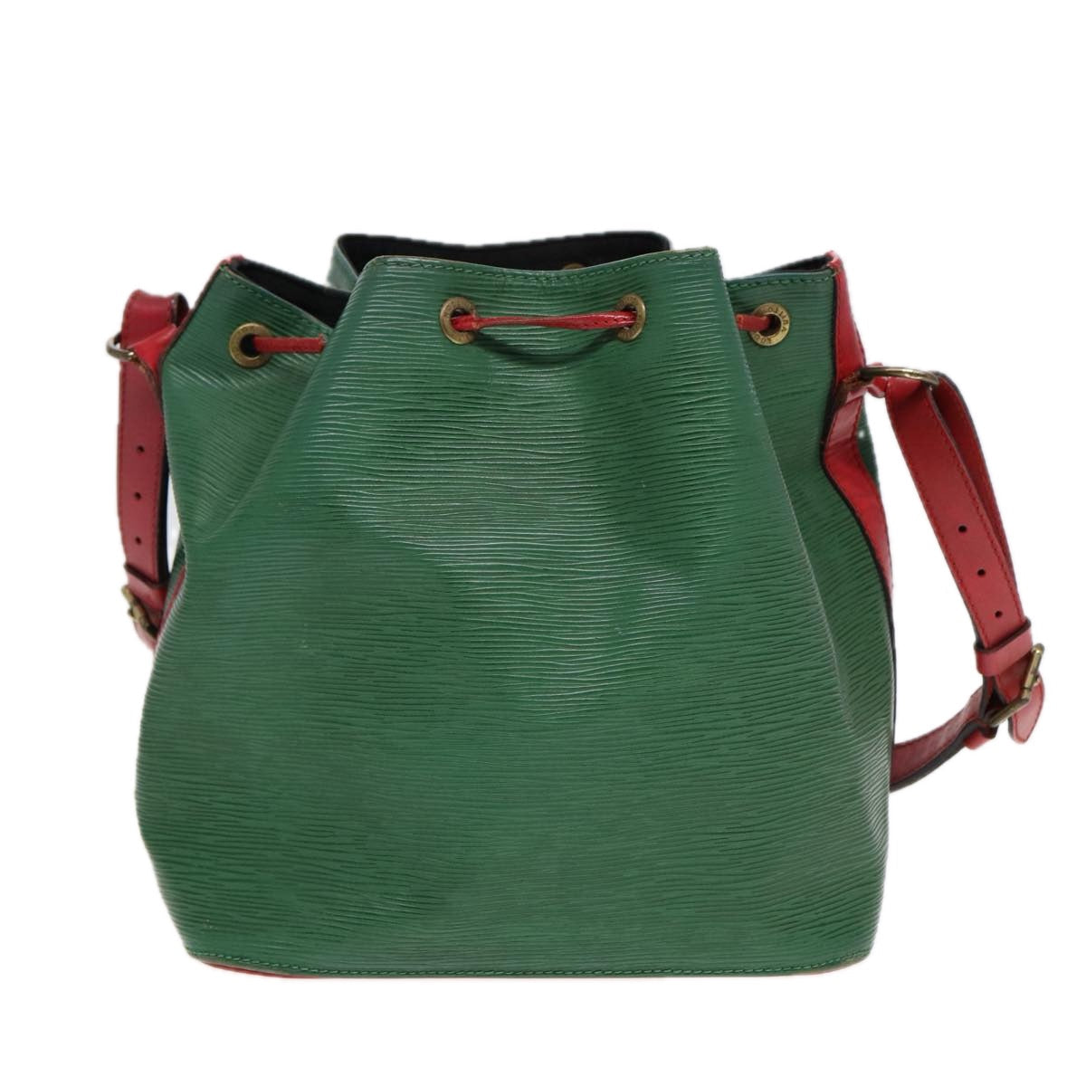 LOUIS VUITTON Epi Petit Noe Shoulder Bag Bicolor Green Red LV Auth