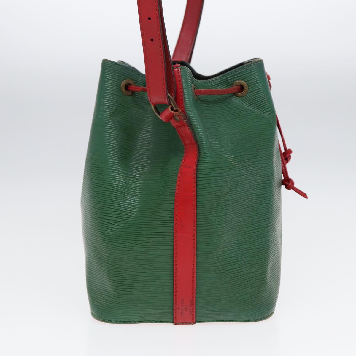 LOUIS VUITTON Epi Petit Noe Shoulder Bag Bicolor Green Red LV Auth