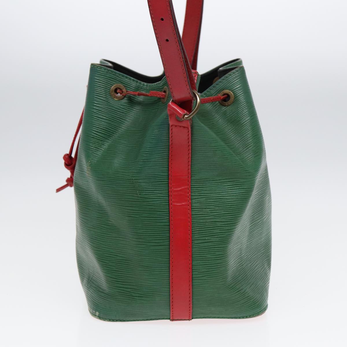 LOUIS VUITTON Epi Petit Noe Shoulder Bag Bicolor Green Red LV Auth