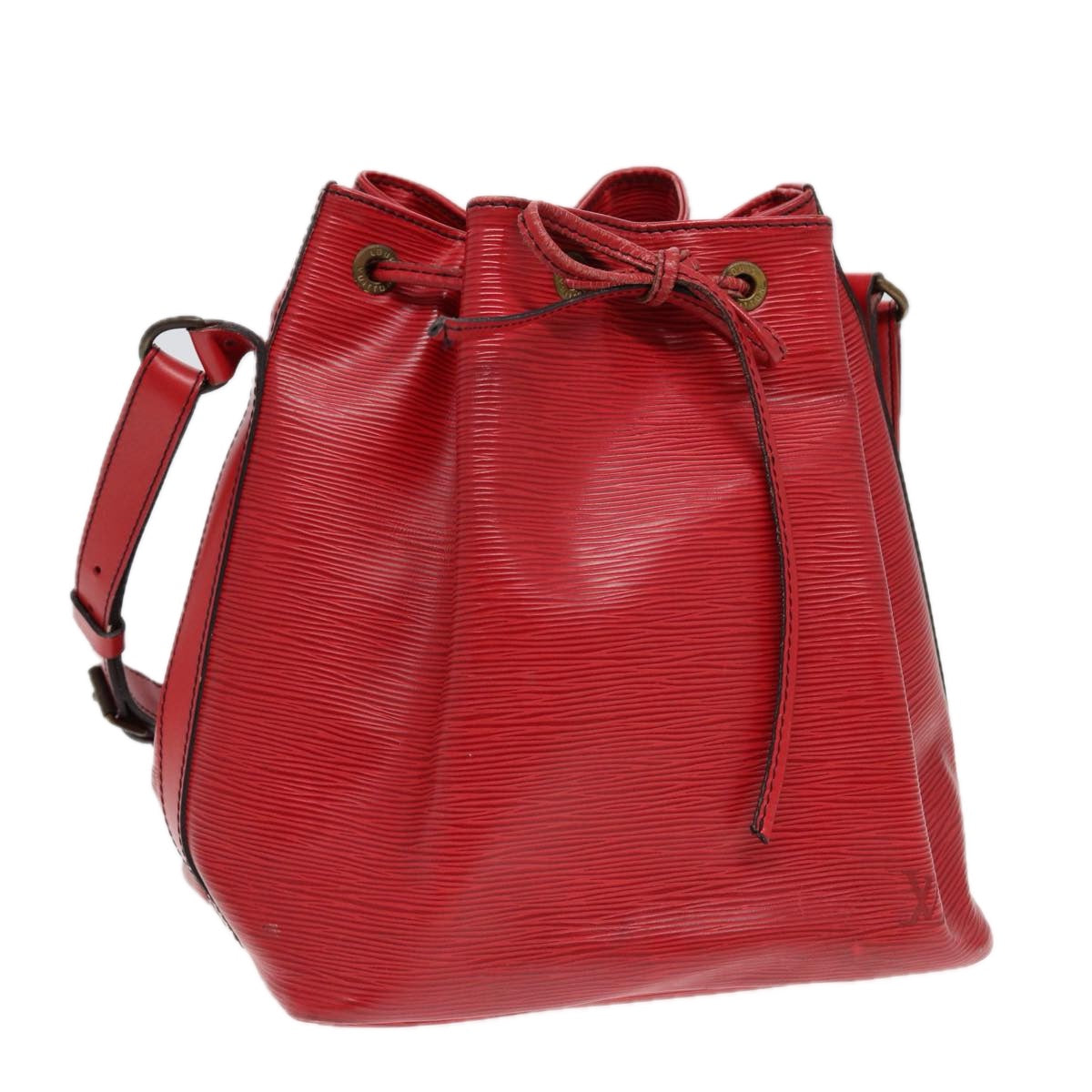 LOUIS VUITTON Epi Petit Noe Shoulder Bag Red LV Auth