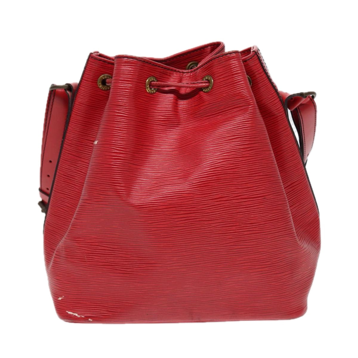 LOUIS VUITTON Epi Petit Noe Shoulder Bag Red LV Auth