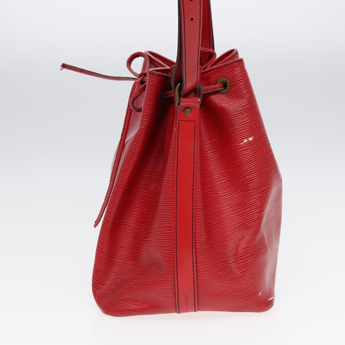 LOUIS VUITTON Epi Petit Noe Shoulder Bag Red LV Auth