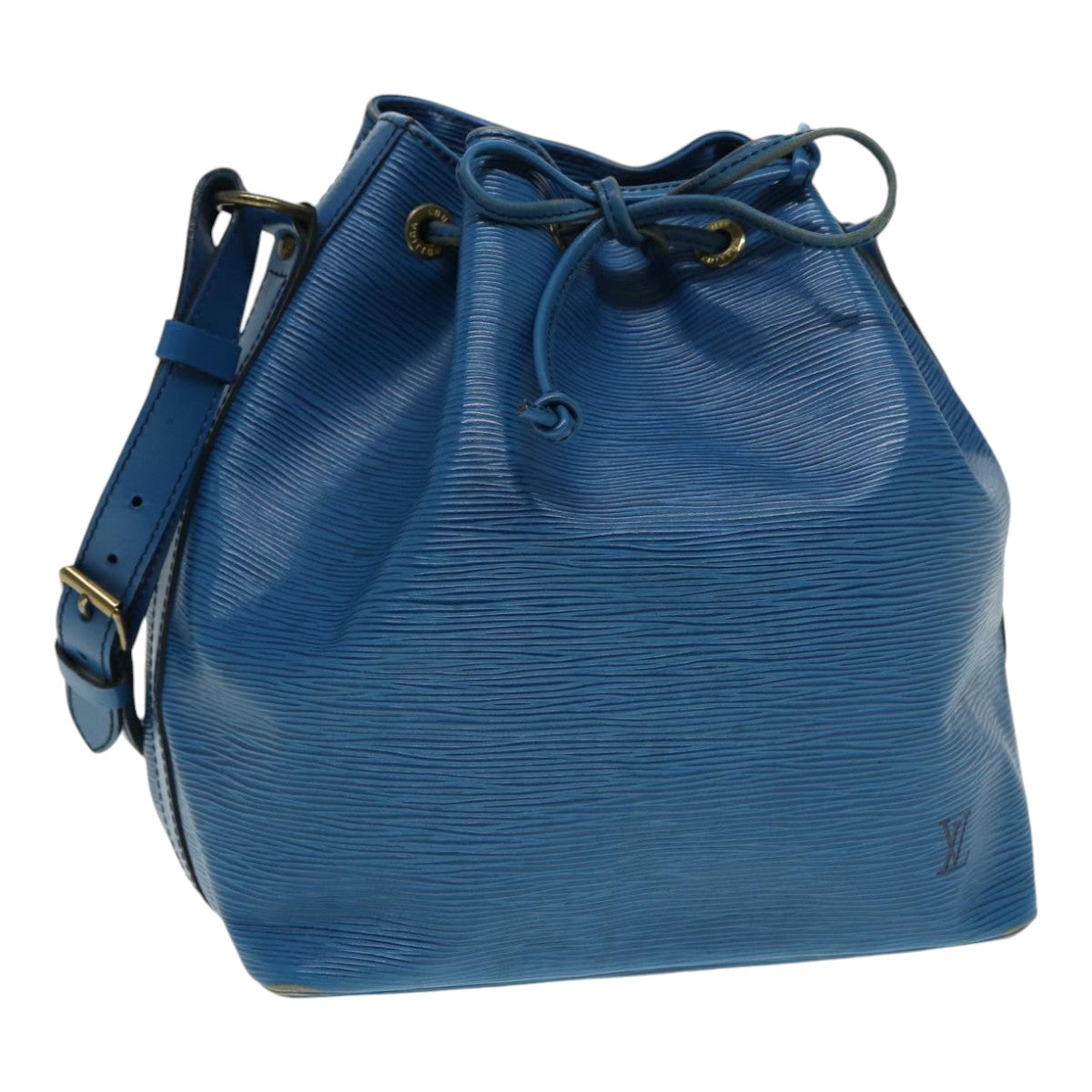 LOUIS VUITTON Epi Petit Noe Shoulder Bag Blue LV Auth