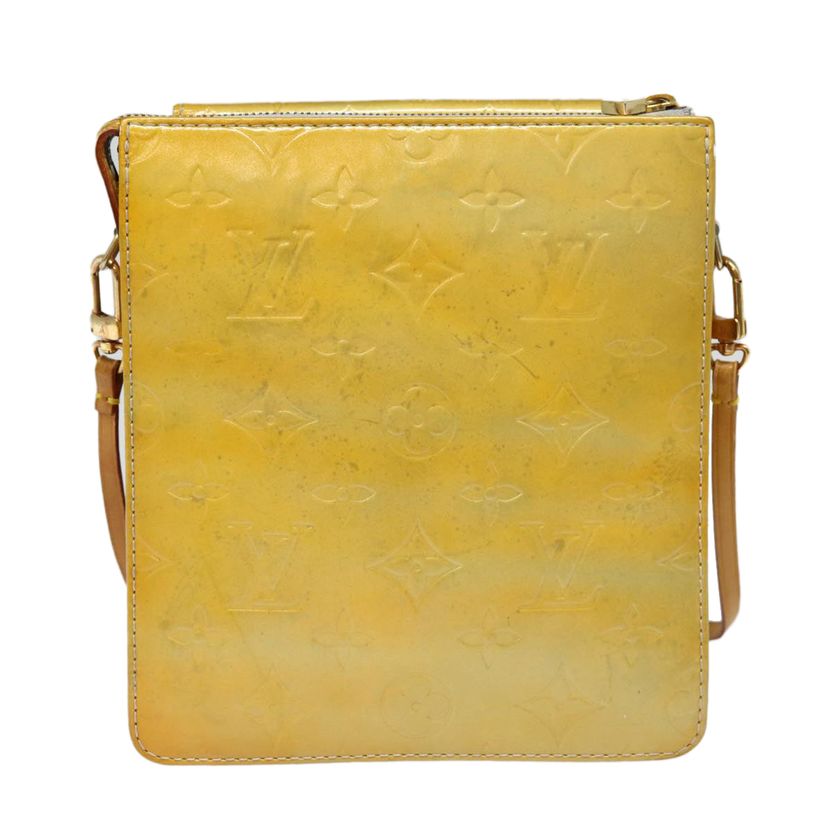 LOUIS VUITTON Monogram Vernis Motto Accessory Pouch Gris LV Auth