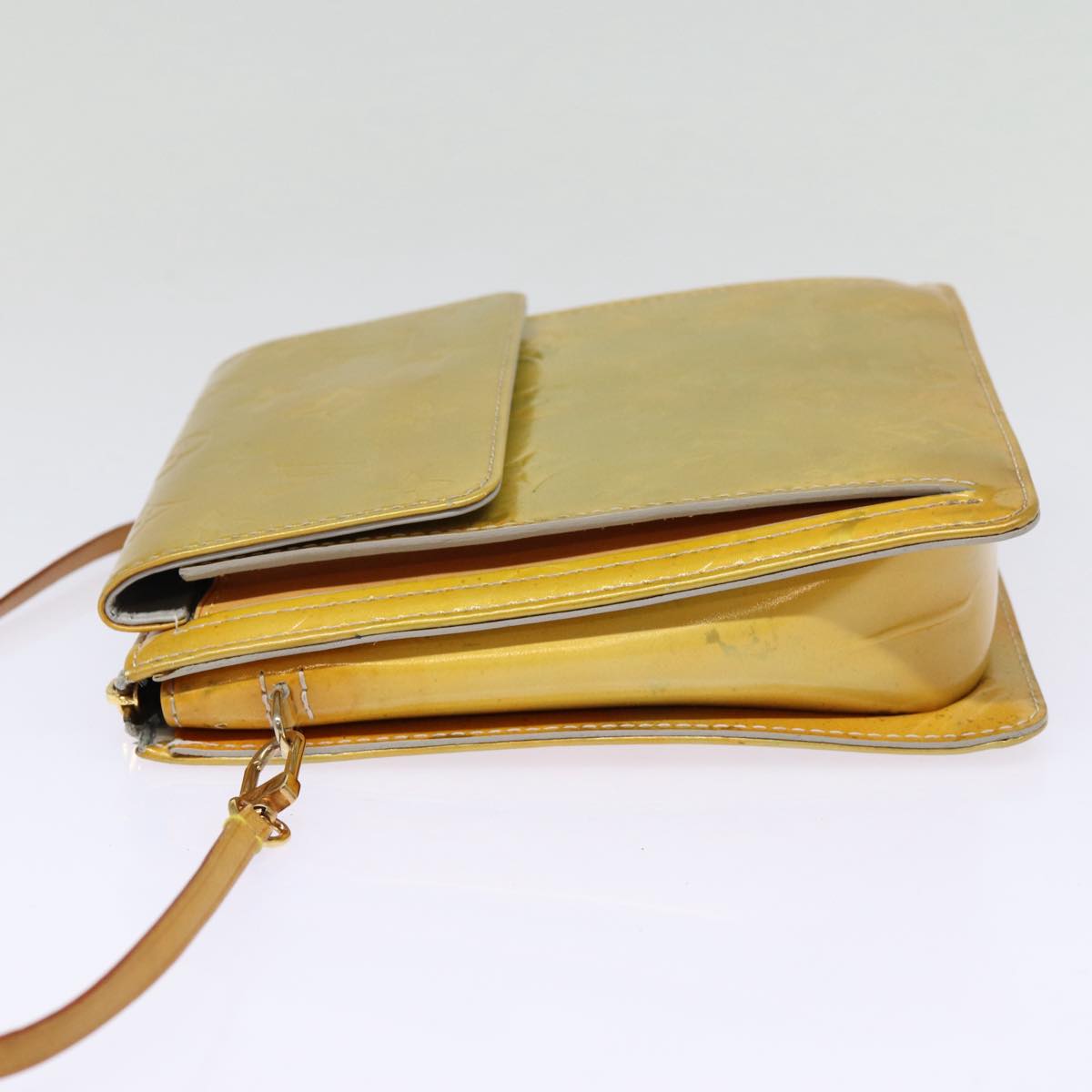 LOUIS VUITTON Monogram Vernis Motto Accessory Pouch Gris LV Auth