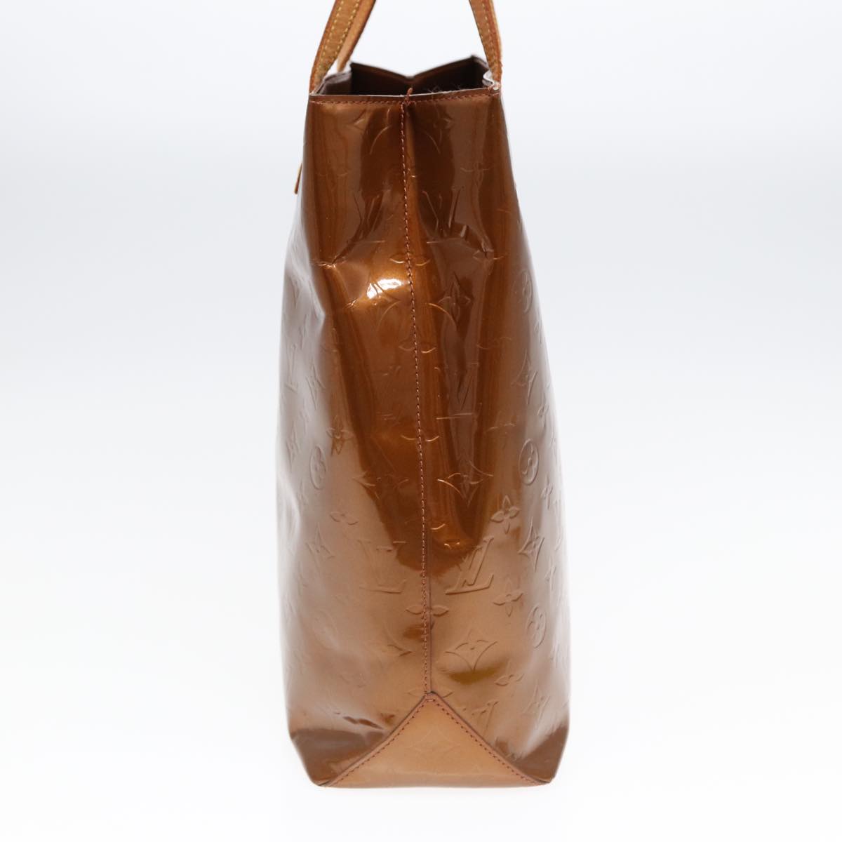 LOUIS VUITTON Monogram Vernis Reade MM Hand Bag Bronze LV Auth