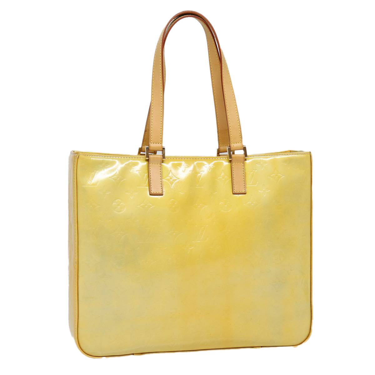 LOUIS VUITTON Monogram Vernis Columbus Tote Bag Gris LV Auth