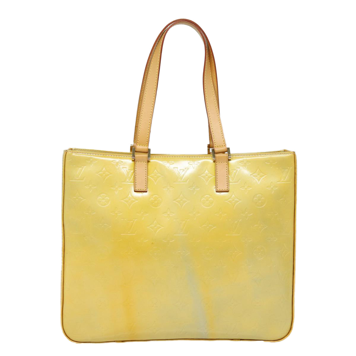 LOUIS VUITTON Monogram Vernis Columbus Tote Bag Gris LV Auth