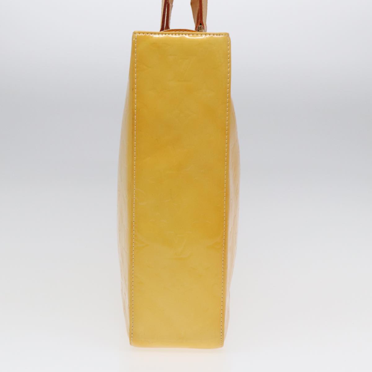 LOUIS VUITTON Monogram Vernis Columbus Tote Bag Lime Yellow LV Auth