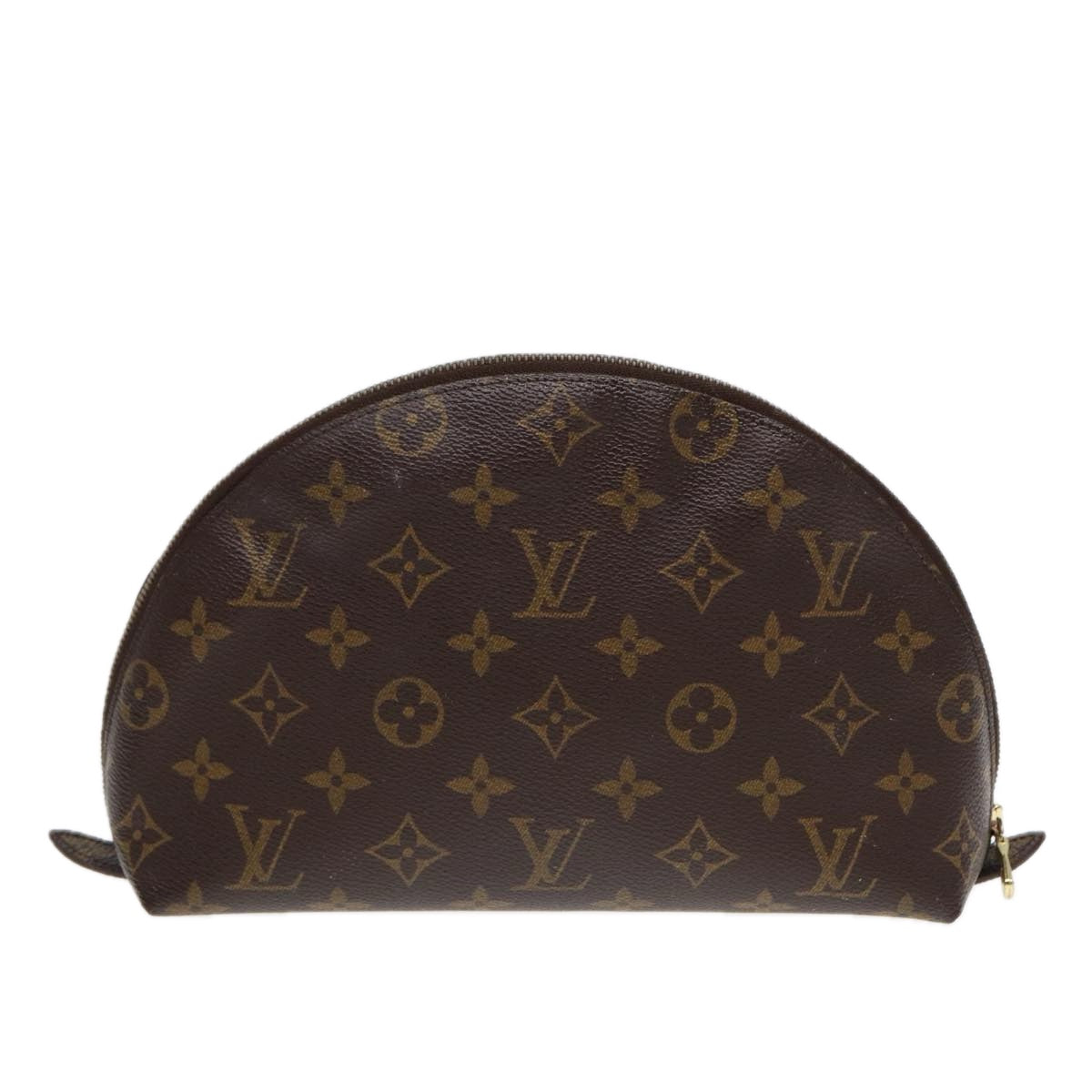 LOUIS VUITTON Monogram Trousse Demi Ronde Cosmetic Pouch LV Auth