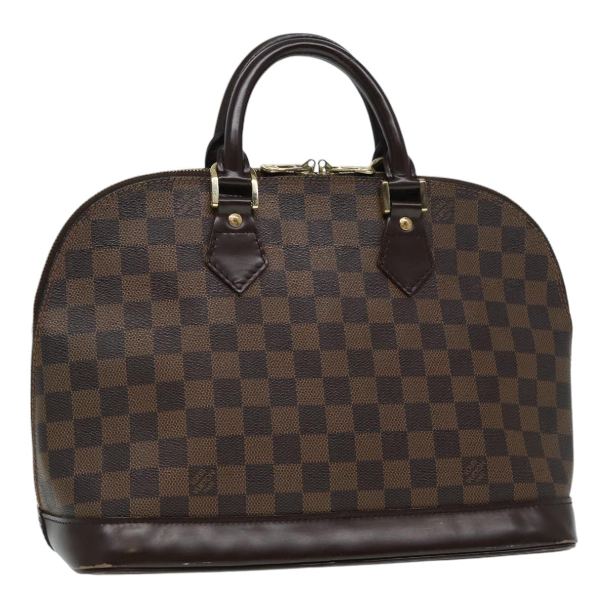 LOUIS VUITTON Damier Ebene Alma Hand Bag LV Auth