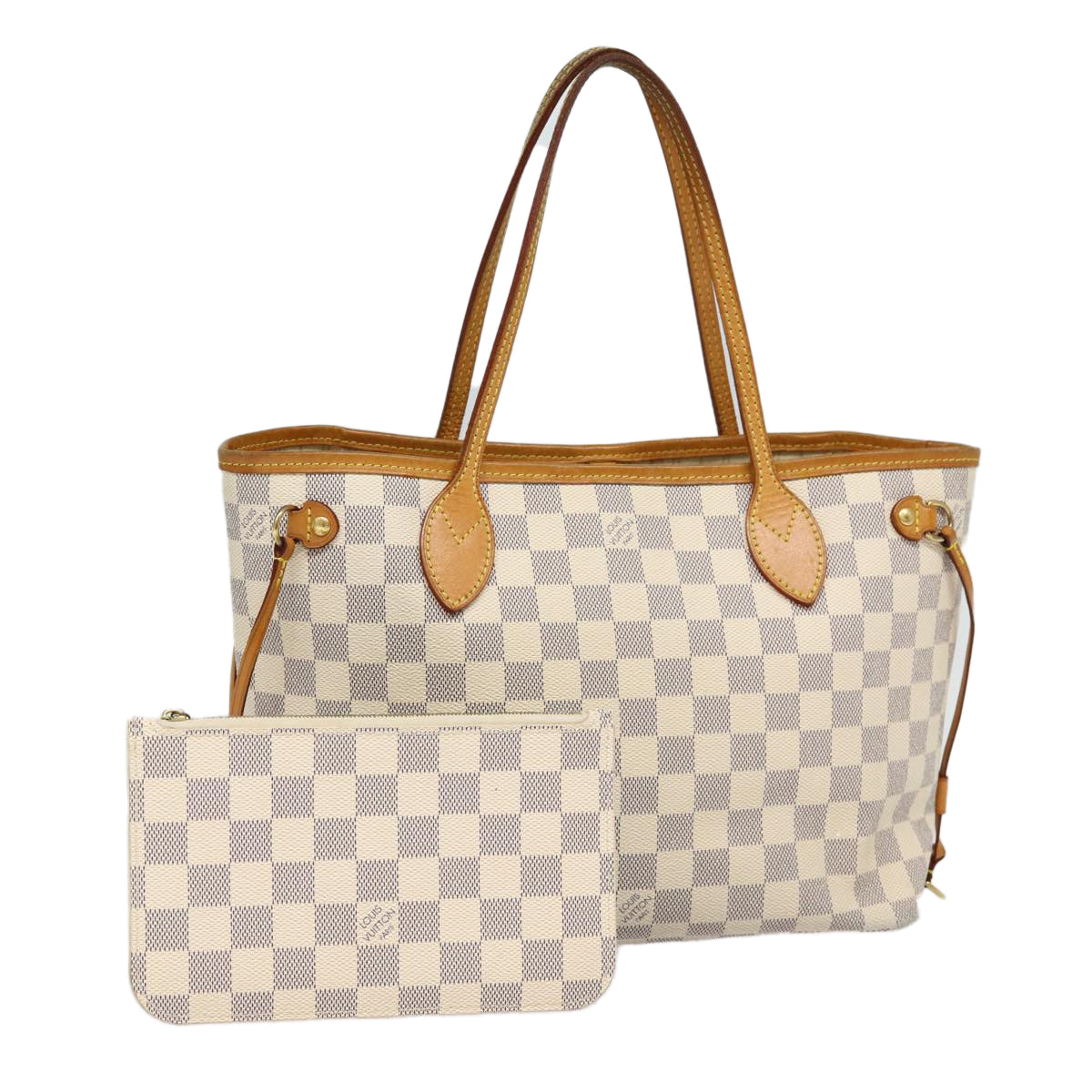 LOUIS VUITTON Damier Azur Neverfull PM Tote Bag LV Auth