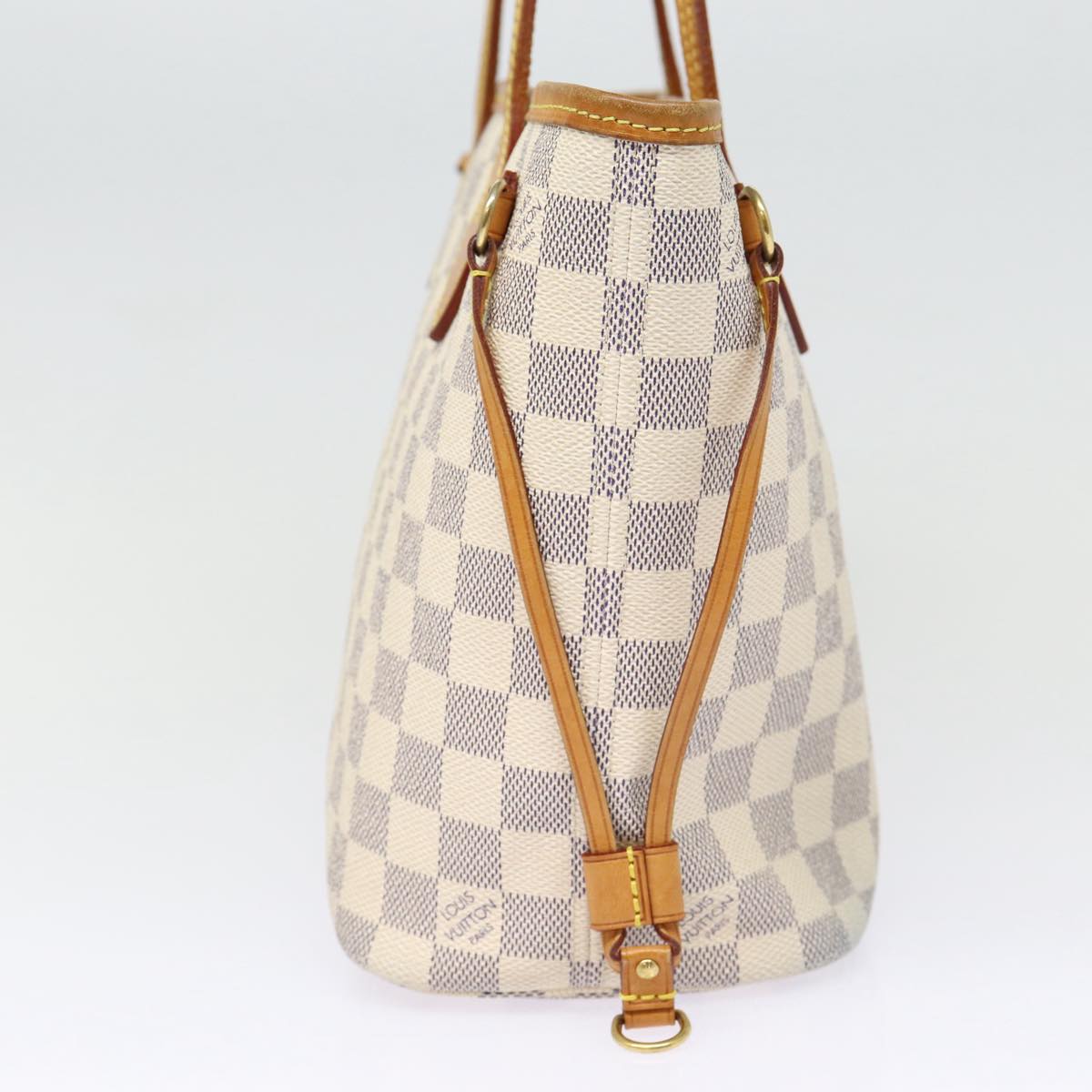 LOUIS VUITTON Damier Azur Neverfull PM Tote Bag LV Auth