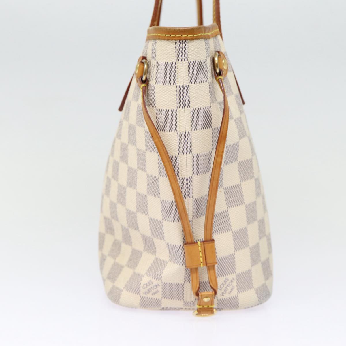 LOUIS VUITTON Damier Azur Neverfull PM Tote Bag LV Auth
