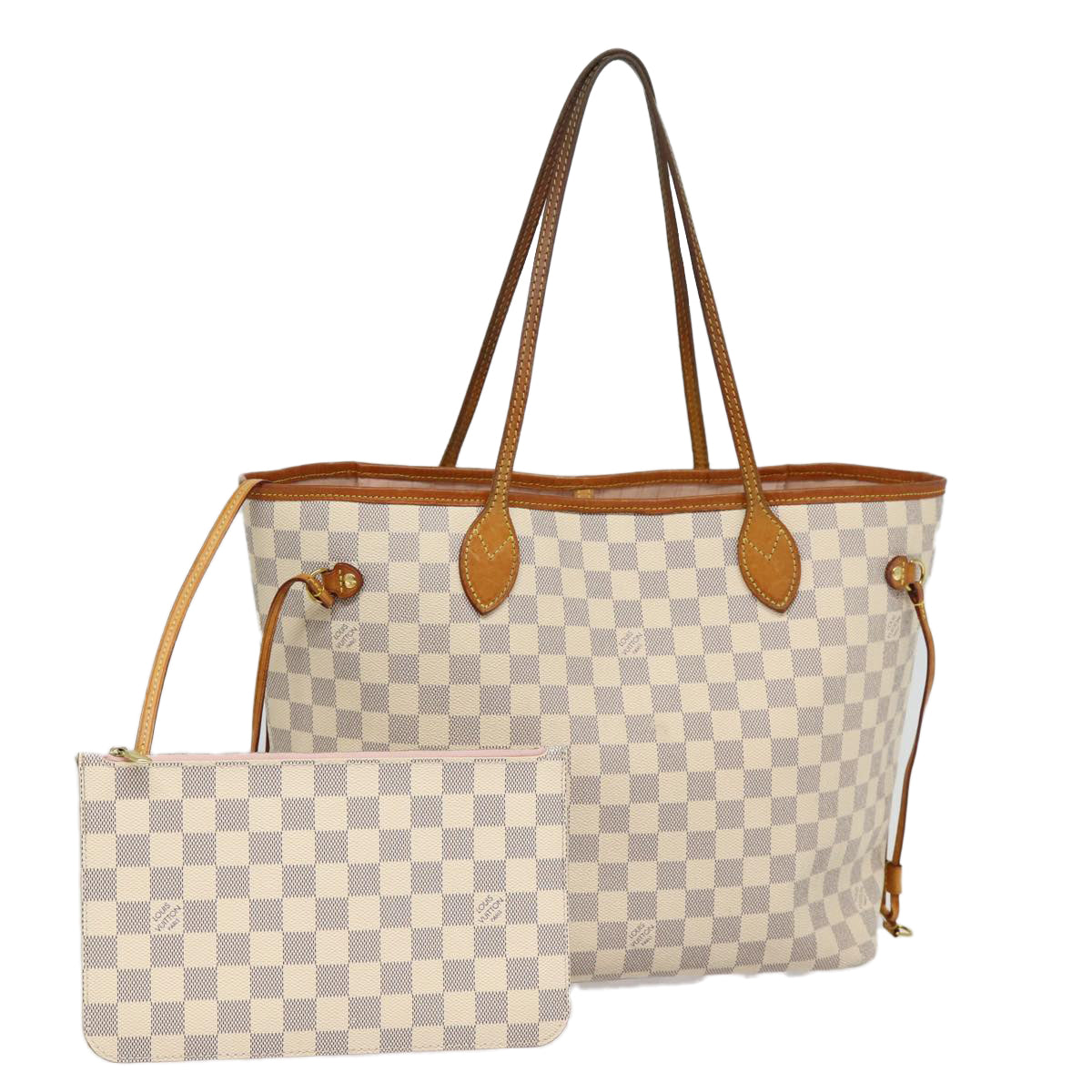 LOUIS VUITTON Damier Azur Neverfull MM Tote Bag LV Auth