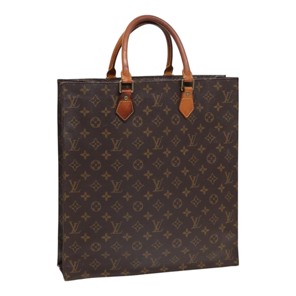 LOUIS VUITTON Monogram Sac Plat Hand Bag LV Auth
