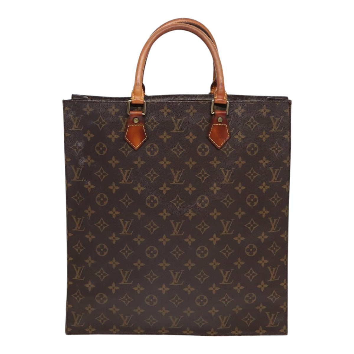 LOUIS VUITTON Monogram Sac Plat Hand Bag LV Auth