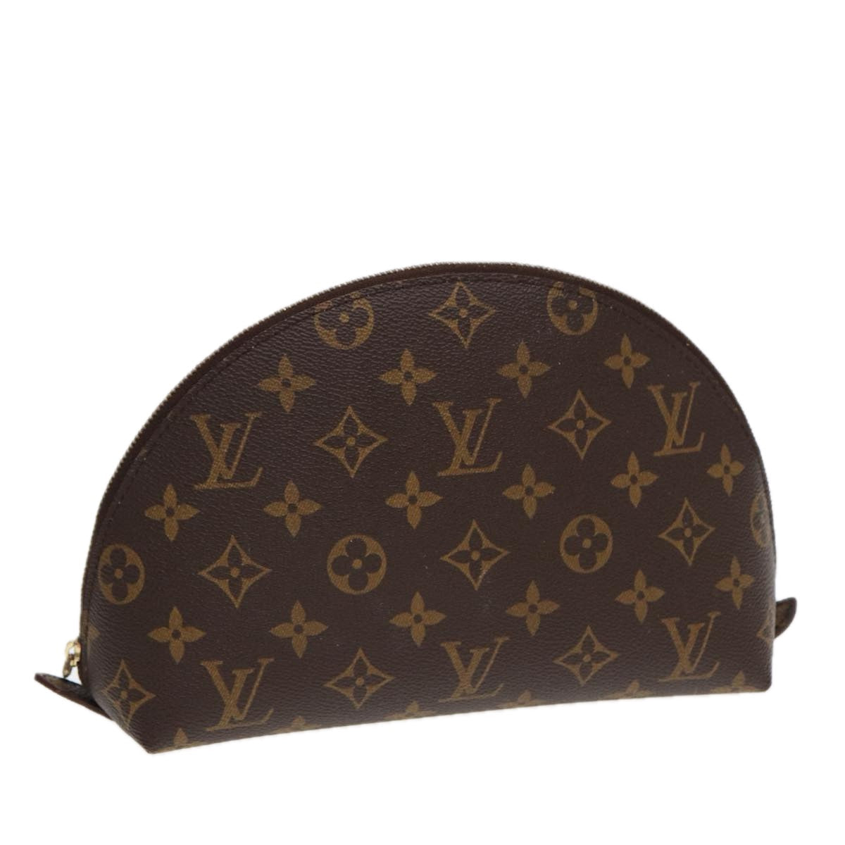 LOUIS VUITTON Monogram Trousse Demi Ronde Cosmetic Pouch LV Auth