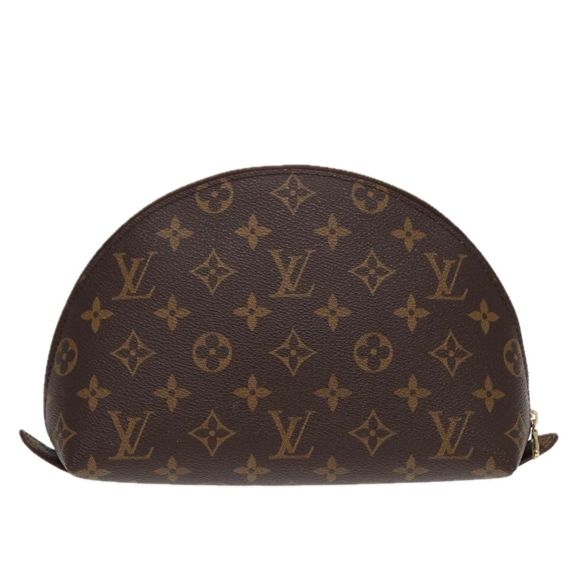 LOUIS VUITTON Monogram Trousse Demi Ronde Cosmetic Pouch LV Auth