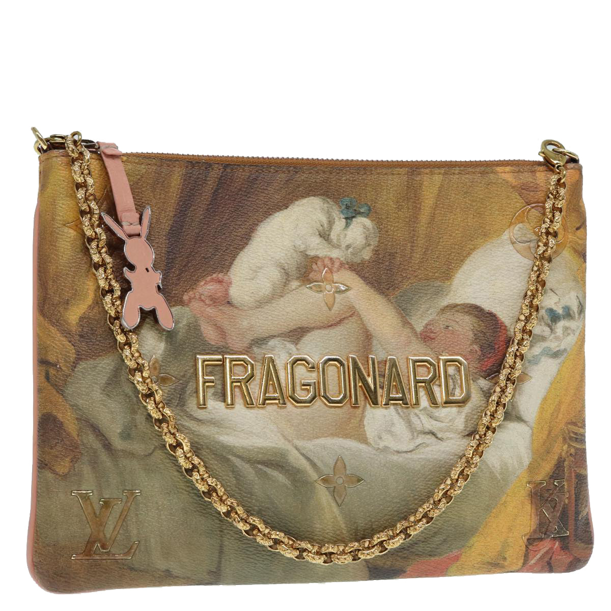 LOUIS VUITTON Masters Collection Pochette Plat Fragonard Bag Auth 87608A