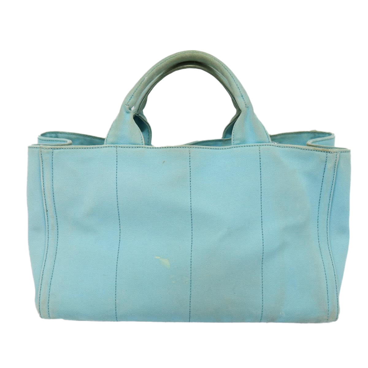 PRADA Canapa GM Hand Bag Canvas 2way Light Blue Auth