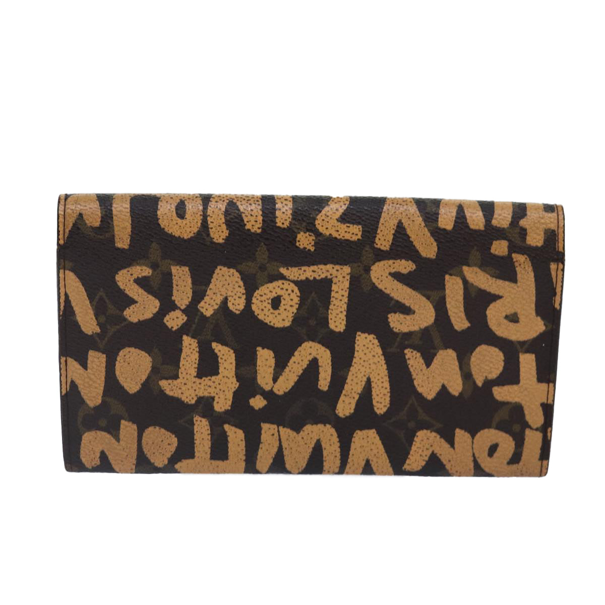 LOUIS VUITTON Monogram Graffiti Porte Monnaie Credit Orange LV Auth Handbag