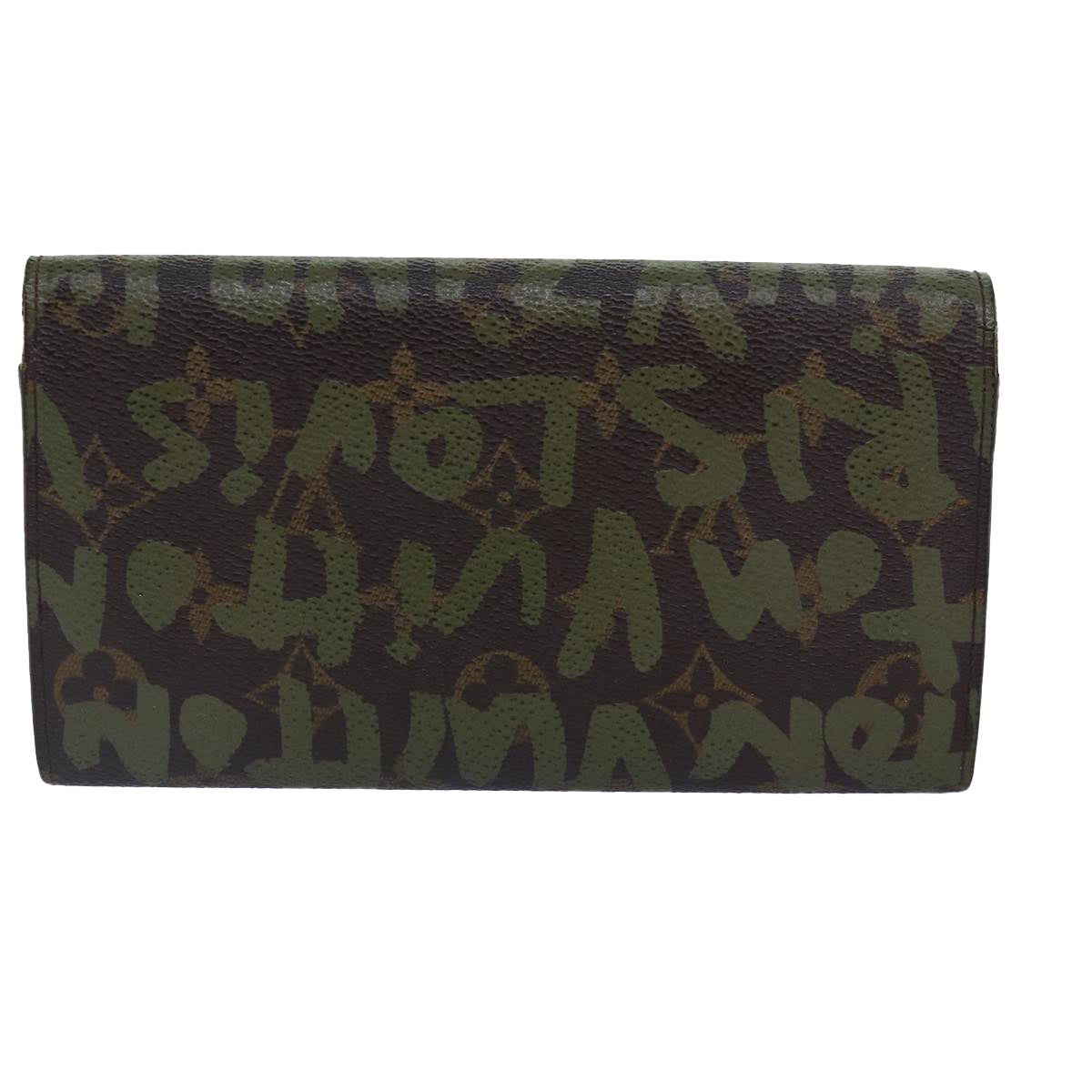 LOUIS VUITTON Monogram Graffiti Porte Monnaie Credit Khaki LV Auth Handbag