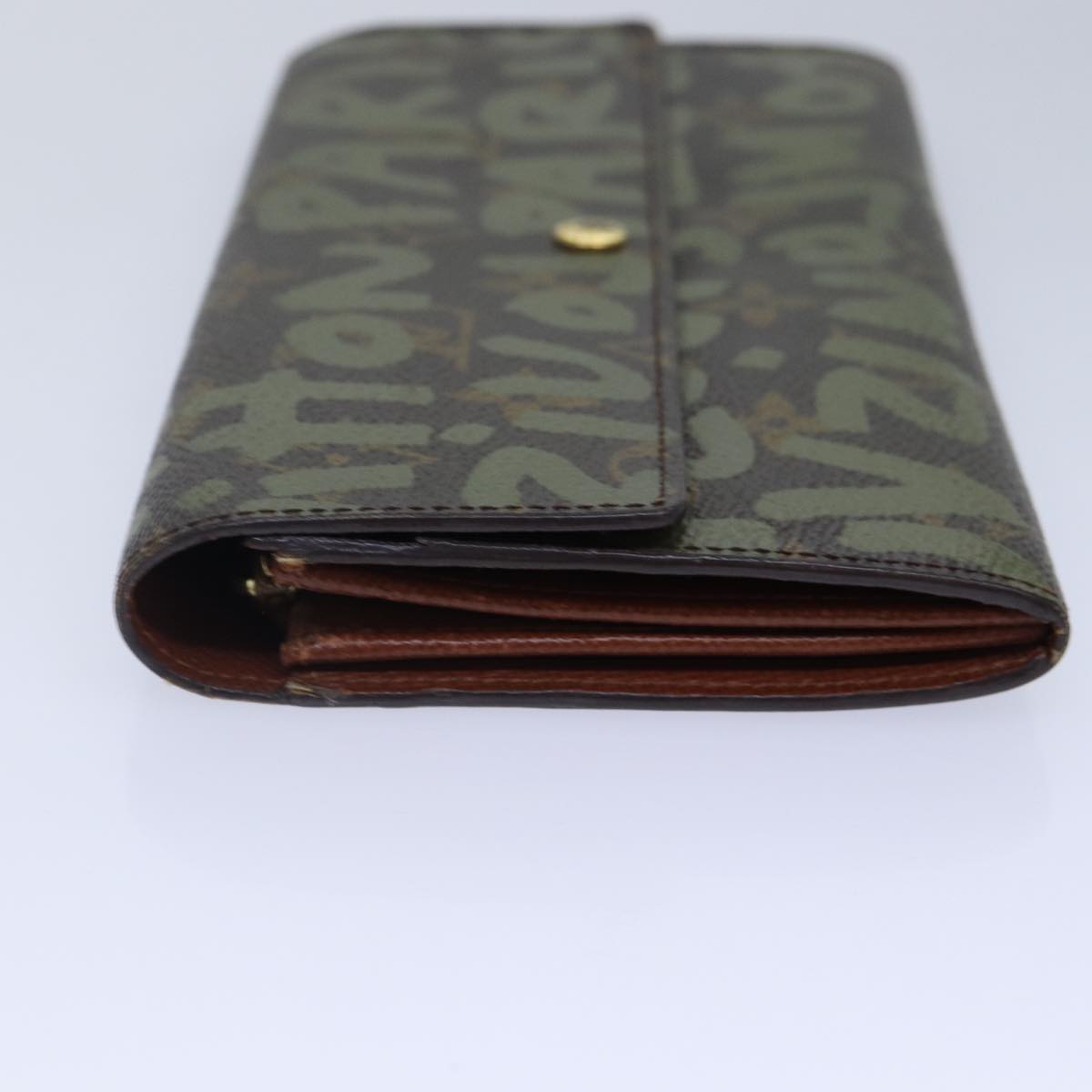 LOUIS VUITTON Monogram Graffiti Porte Monnaie Credit Khaki LV Auth Handbag
