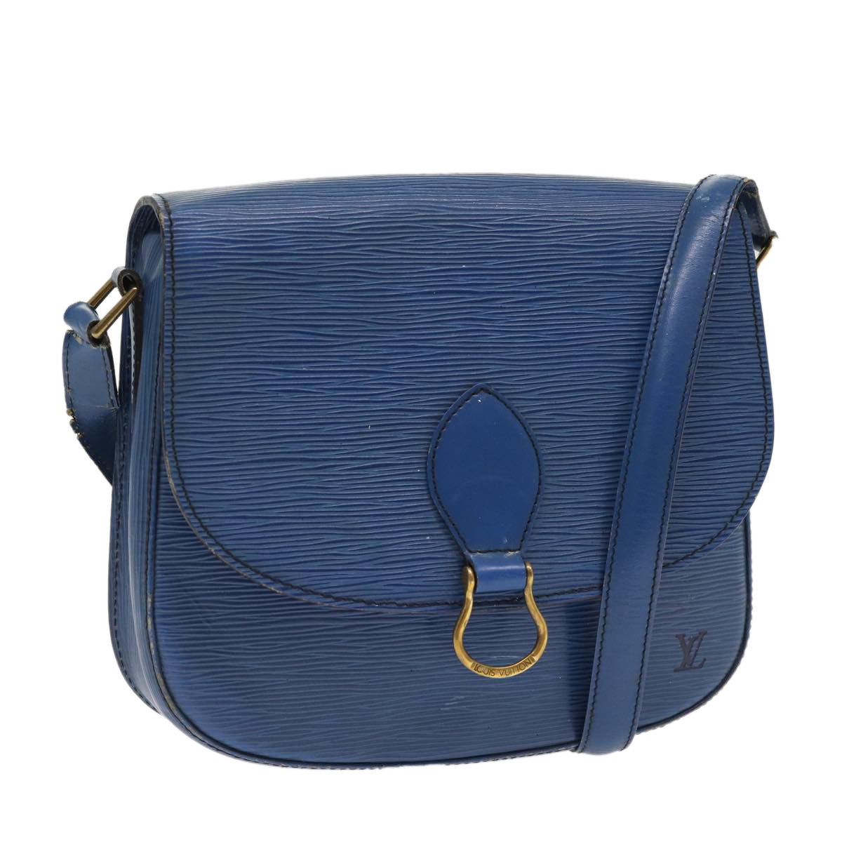 LOUIS VUITTON Epi Saint Cloud GM Shoulder Bag Toledo Blue LV Auth