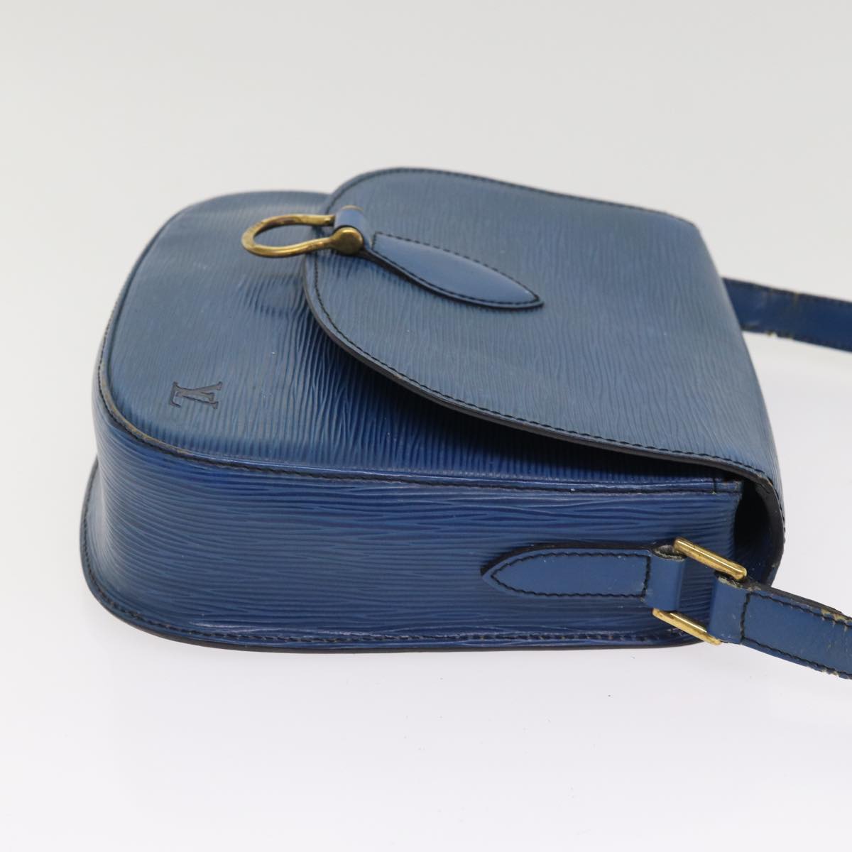 LOUIS VUITTON Epi Saint Cloud GM Shoulder Bag Toledo Blue LV Auth