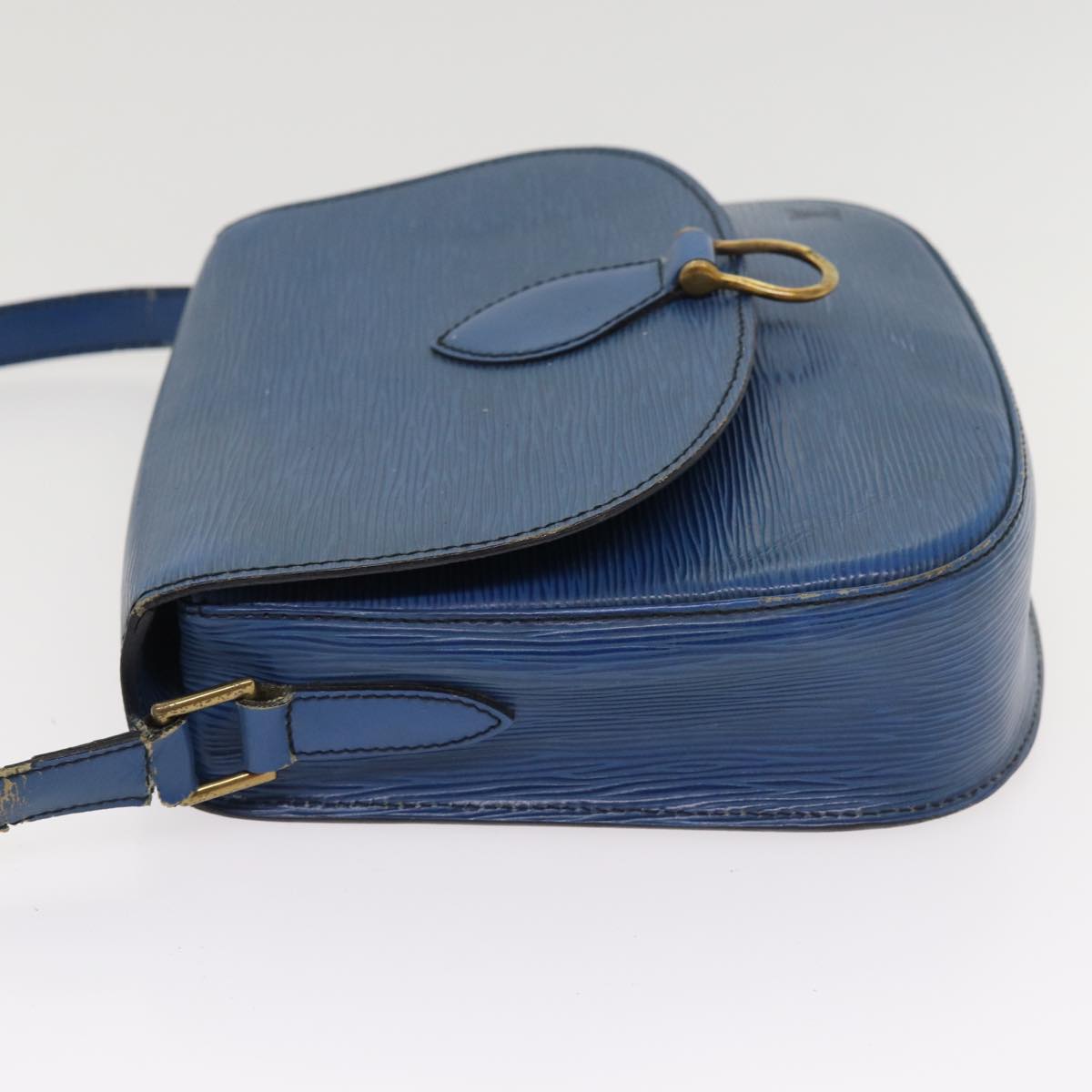 LOUIS VUITTON Epi Saint Cloud GM Shoulder Bag Toledo Blue LV Auth