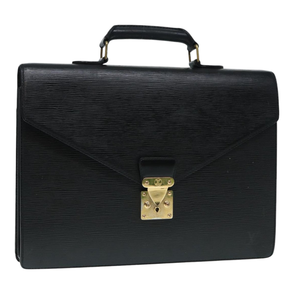LOUIS VUITTON Epi Serviette Conseiller Briefcase Black LV Auth Handbag