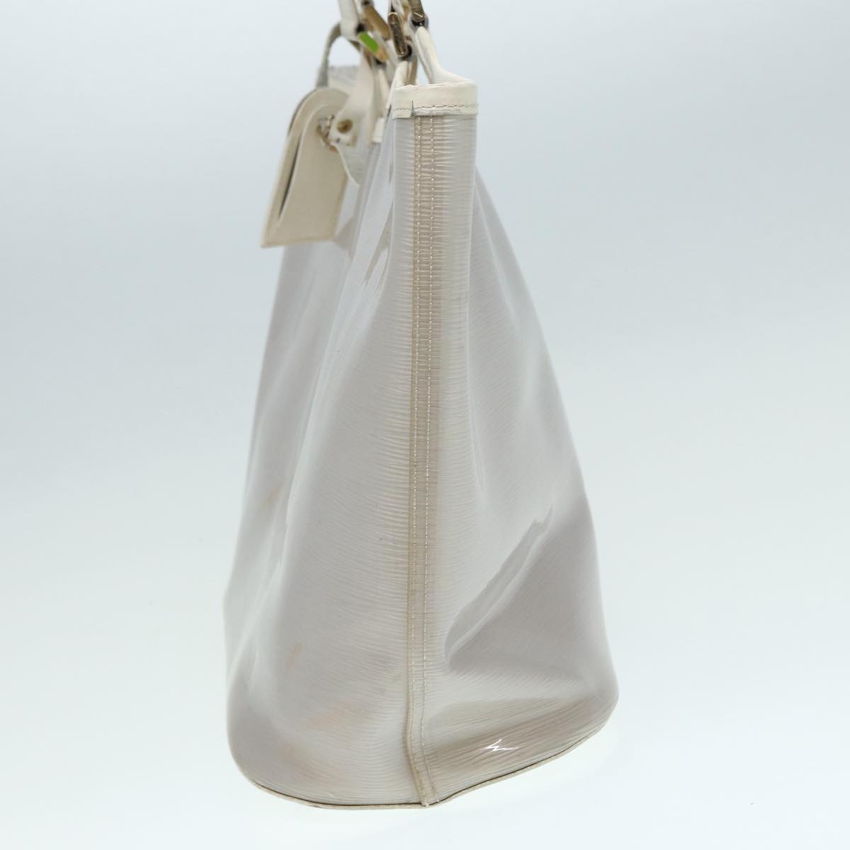 LOUIS VUITTON Epi Plage Lagoon Bay Tote Bag White Clear LV Auth
