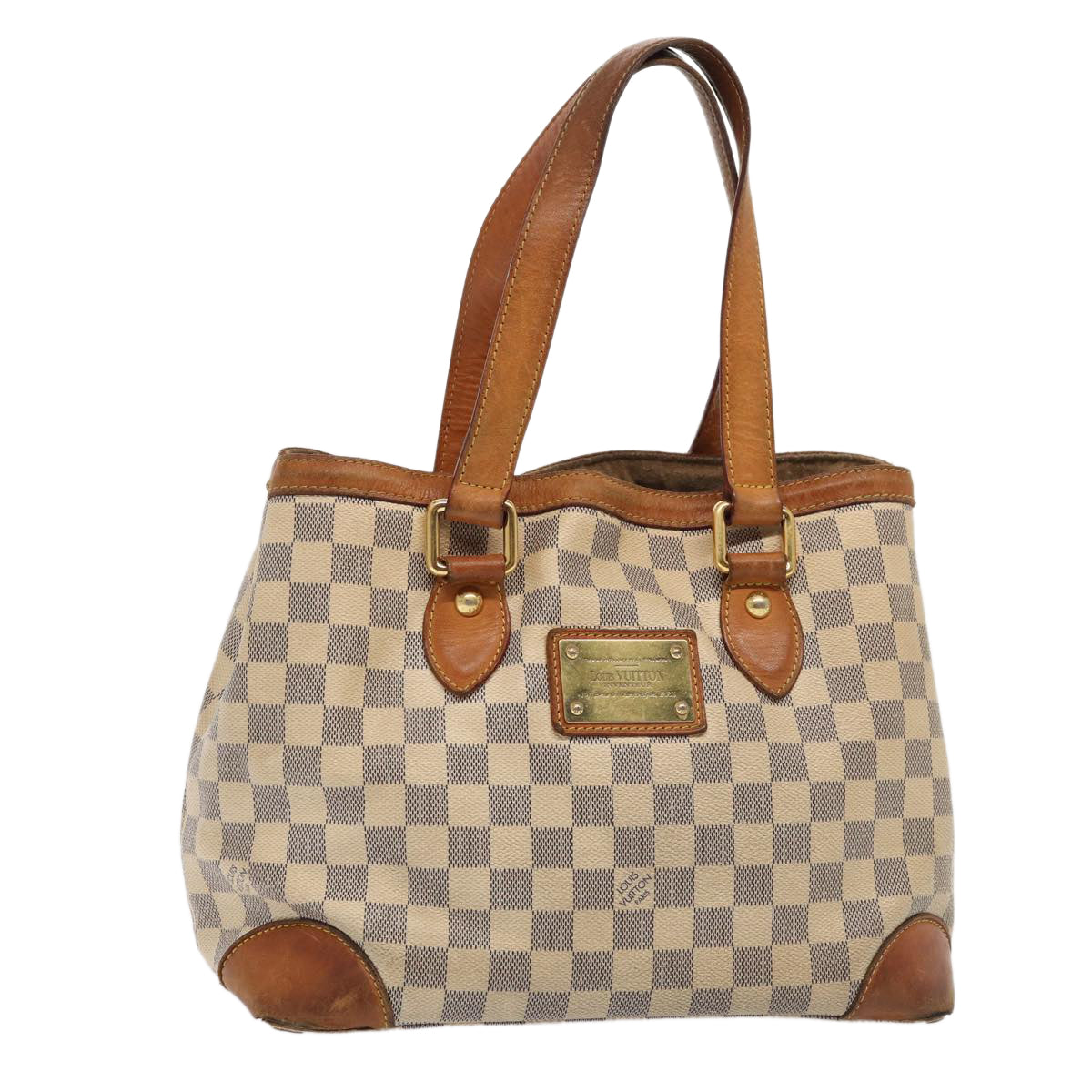 LOUIS VUITTON Damier Azur Hampstead PM Tote Bag LV Auth