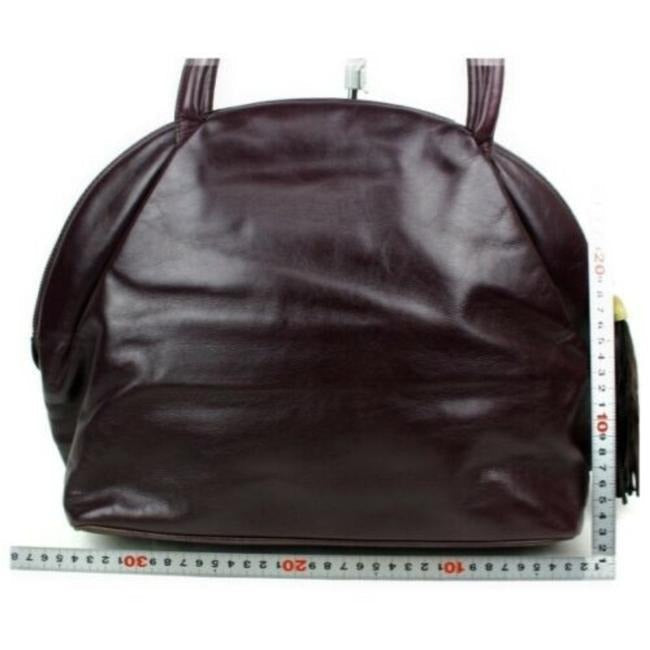 Fendi Burgundy Leather Pasta Line Bucket Satchel