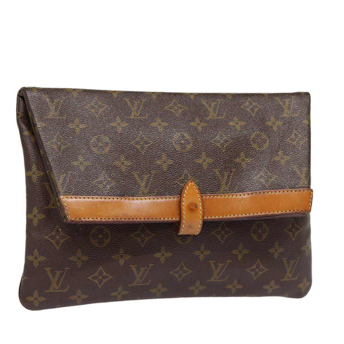 LOUIS VUITTON Monogram Pochette Priant Clutch Bag LV Auth