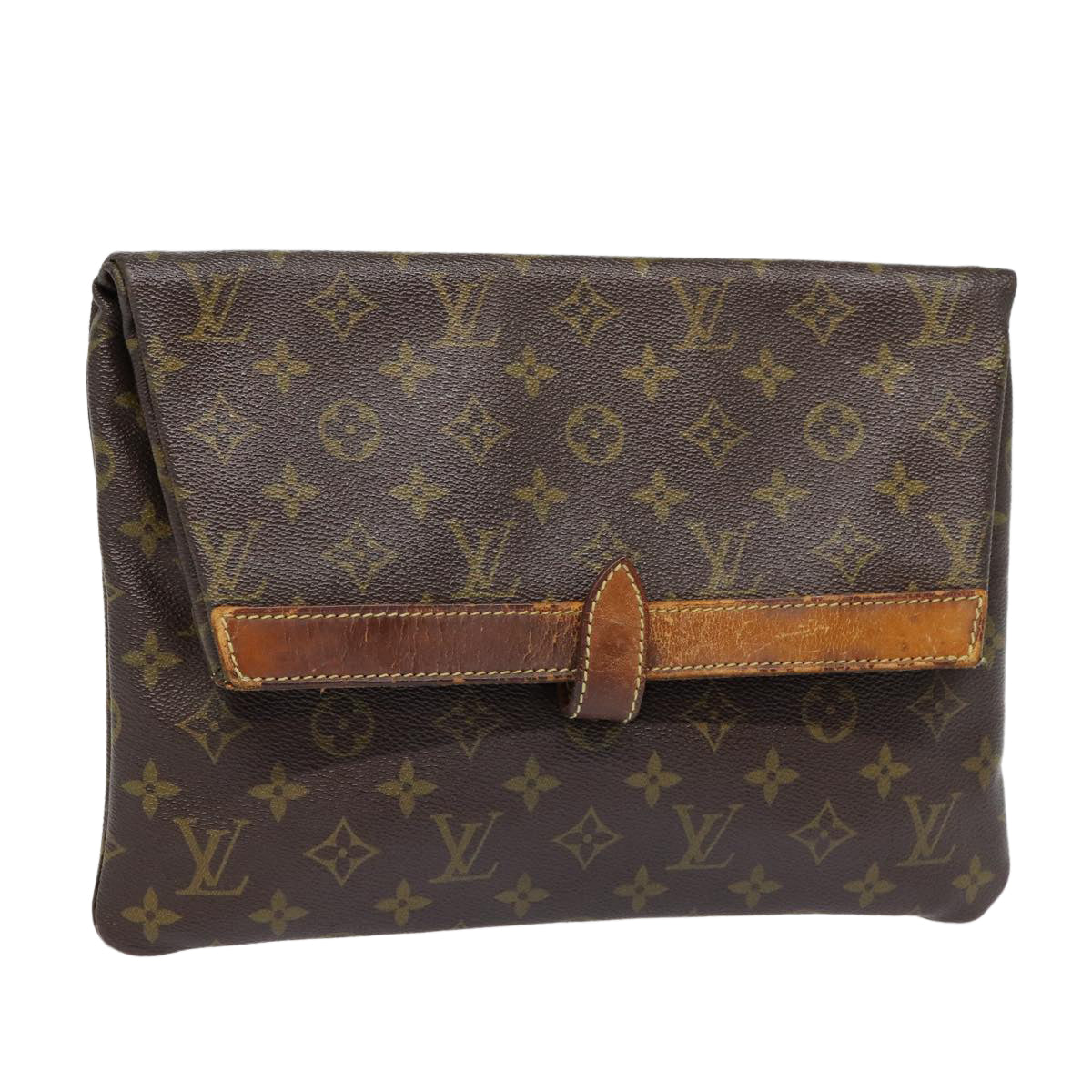 LOUIS VUITTON Monogram Pochette Priant Clutch Bag LV Auth