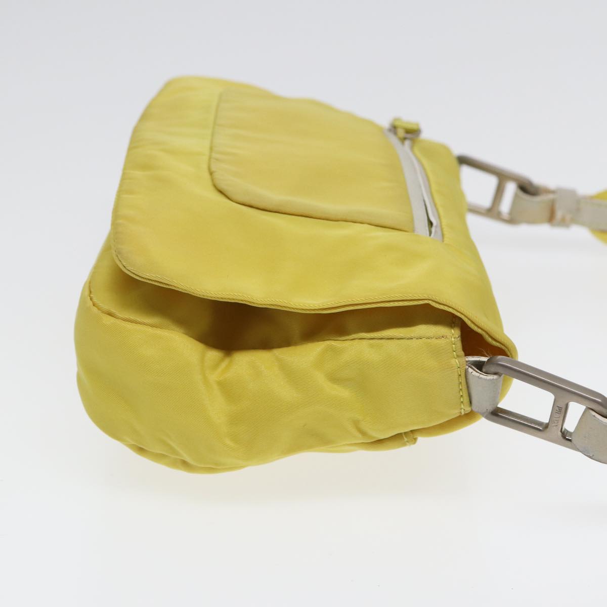PRADA Shoulder Bag Nylon Yellow Silver Auth