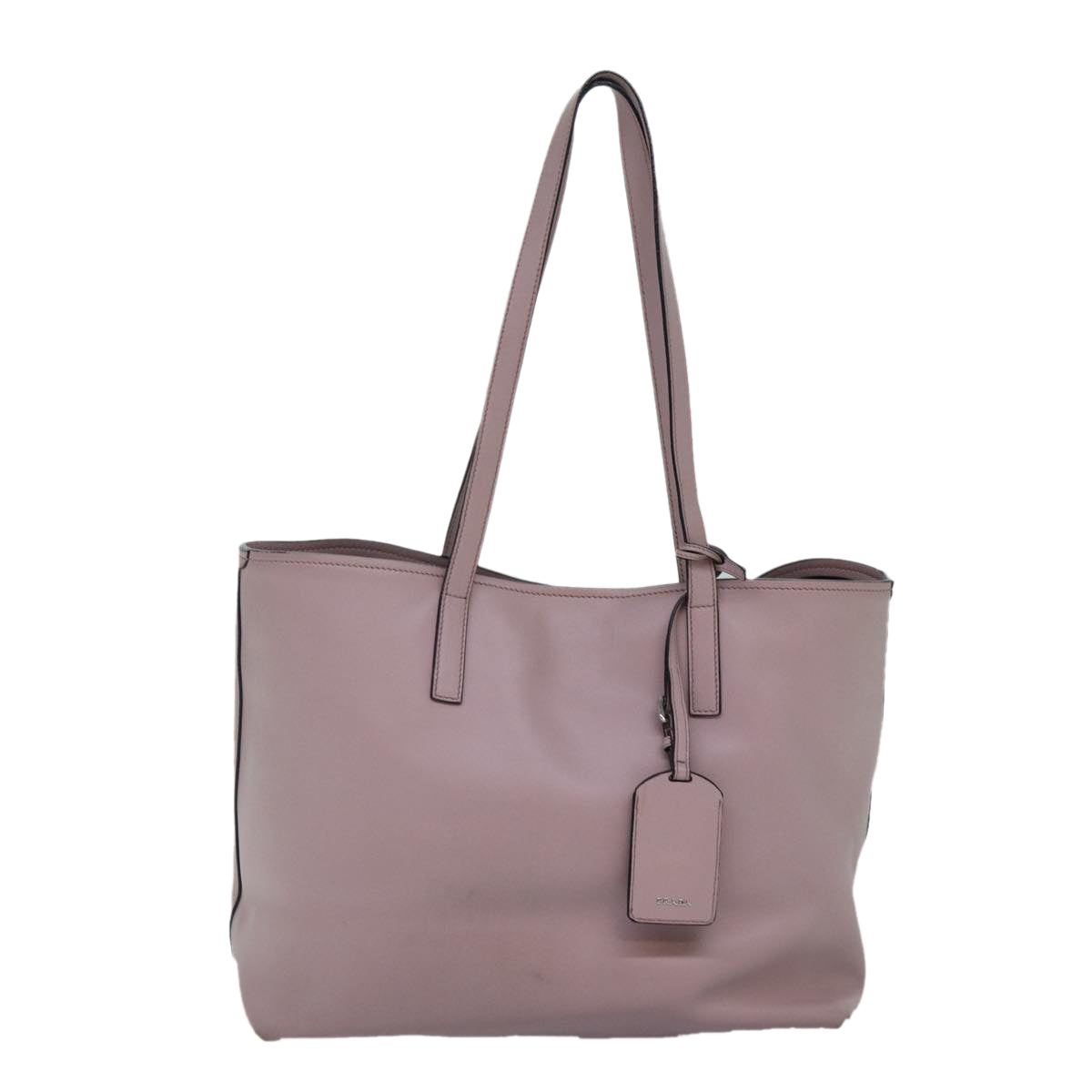 PRADA Tote Bag Leather Pink Silver Auth