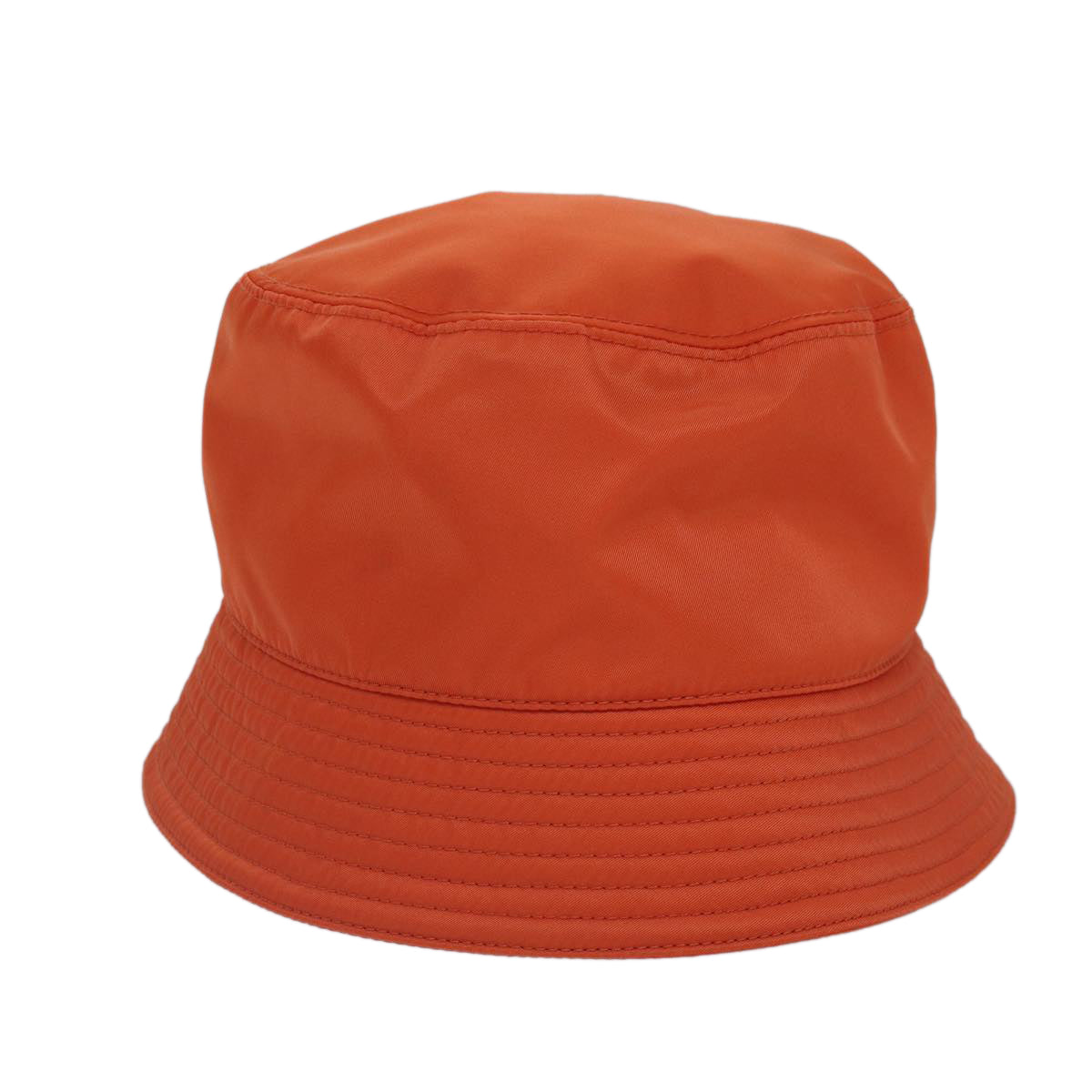 PRADA Bucket Hat Nylon L Orange Auth Luxury Handbag