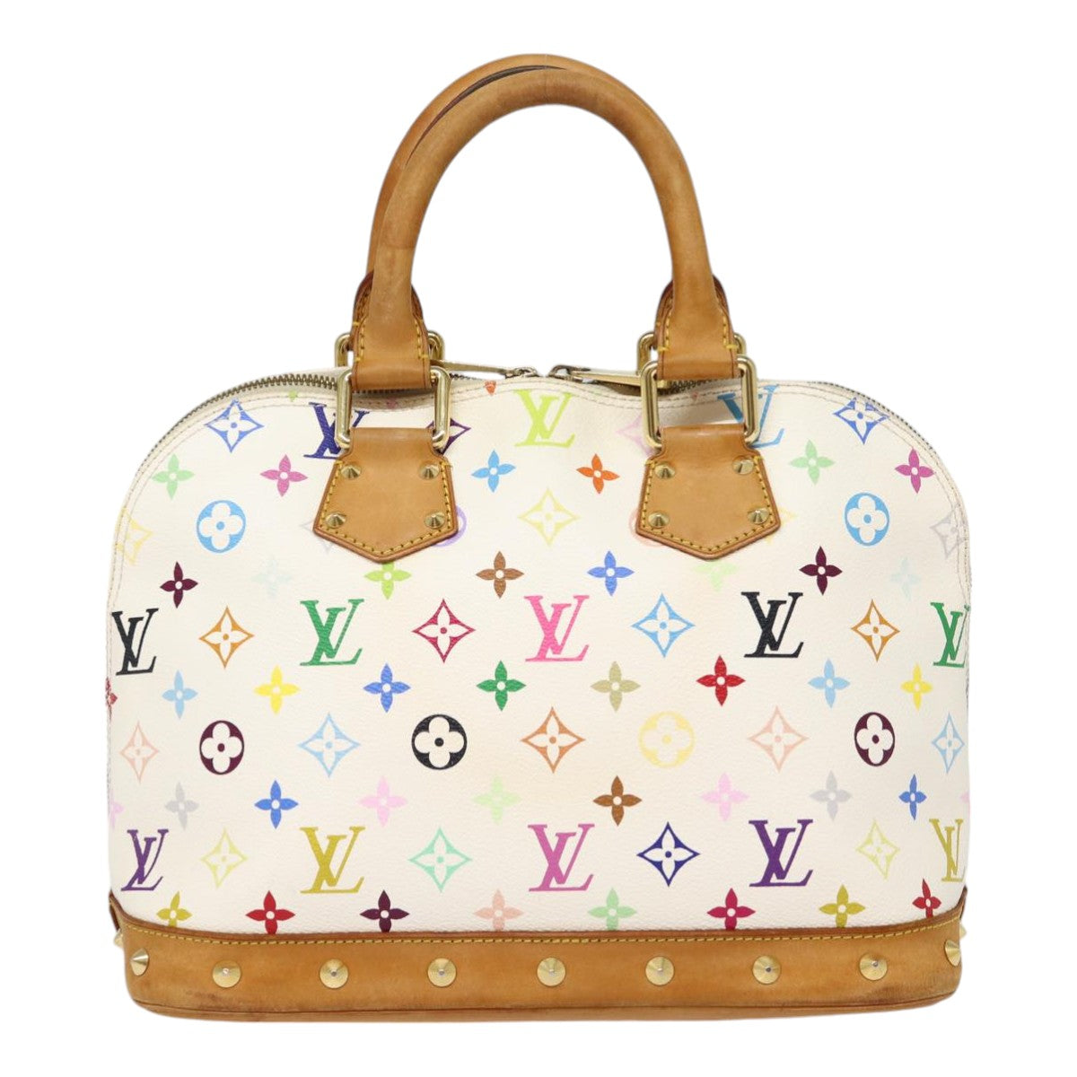 LOUIS VUITTON Monogram Multicolor Alma Hand Bag White M92647 LV Auth 88422
