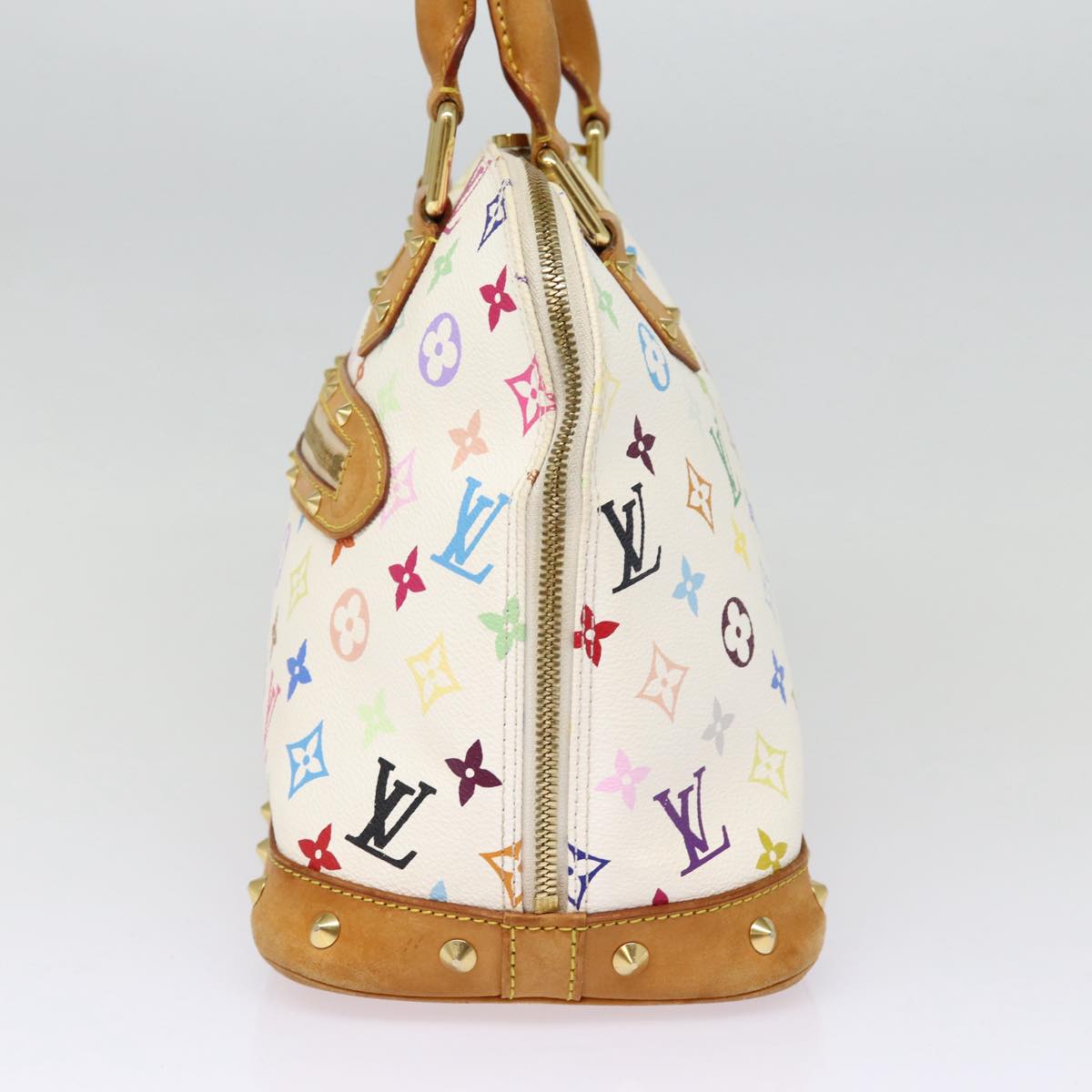 LOUIS VUITTON Monogram Multicolor Alma Hand Bag White M92647 LV Auth 88422