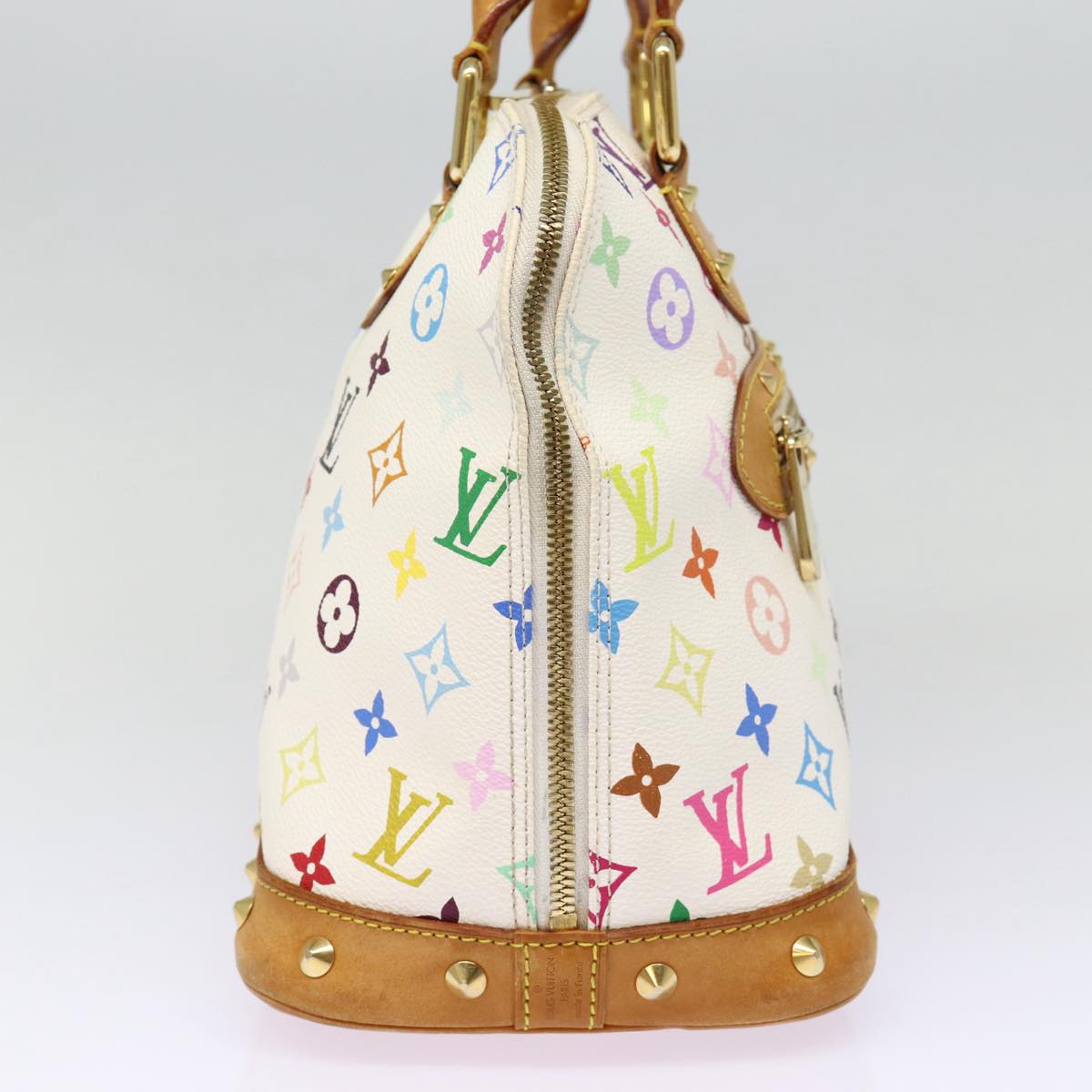 LOUIS VUITTON Monogram Multicolor Alma Hand Bag White M92647 LV Auth 88422