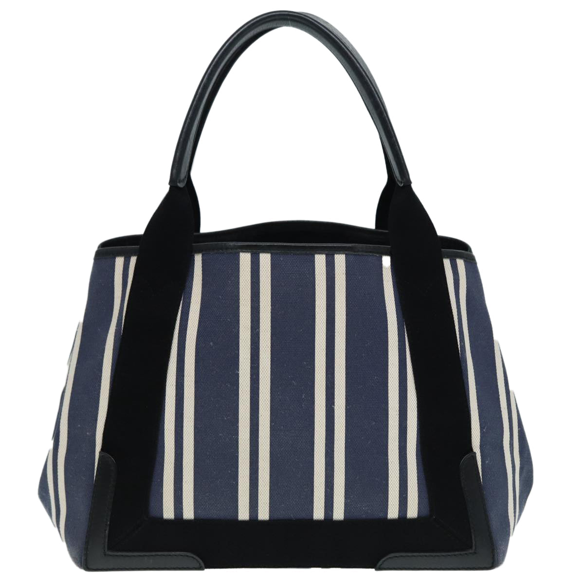 Balenciaga Navy Cabas M Hand Bag Canvas Blue Silver 339933 Auth 88567