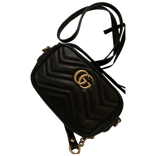 Gucci marmont black leather handbag